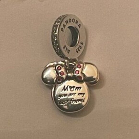 Pandora Disney Minnie Mouse Silhouette Double Dangle Charm - Picture 3 of 5